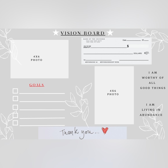 Vision Board Poster - Manifestation Board Dream Board Law of Attraction Gray - Picture 2 of 6